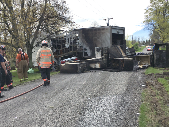 Fire destroys truck following crash in Columbiana News, Sports, Jobs